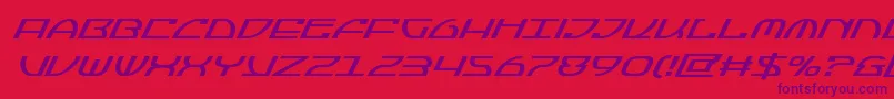 Czcionka Jumptroopssuperital – fioletowe czcionki na czerwonym tle