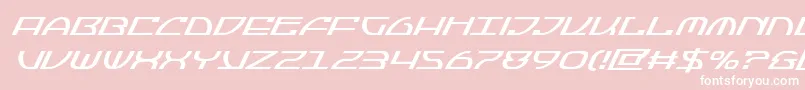 Jumptroopssuperital-Schriftart – Weiße Schriften auf rosa Hintergrund