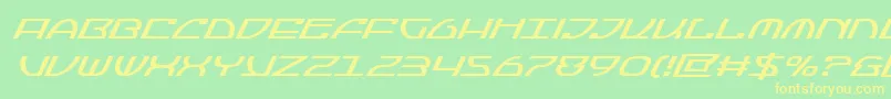 Jumptroopssuperital-fontti – keltaiset fontit vihreällä taustalla