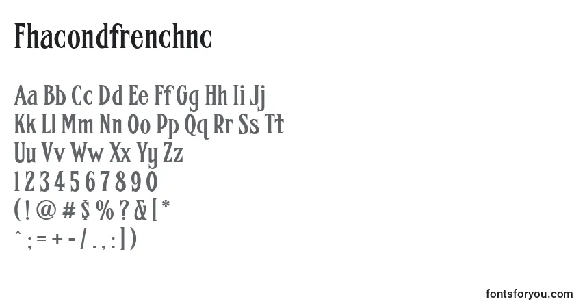 Fuente Fhacondfrenchnc (93319) - alfabeto, números, caracteres especiales