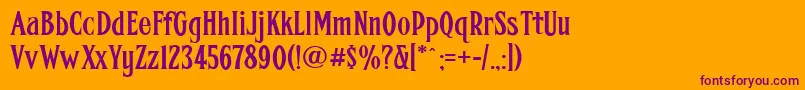 Шрифт Fhacondfrenchnc – фиолетовые шрифты на оранжевом фоне