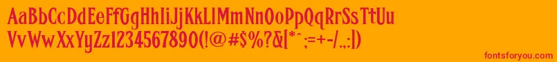 フォントFhacondfrenchnc – オレンジの背景に赤い文字