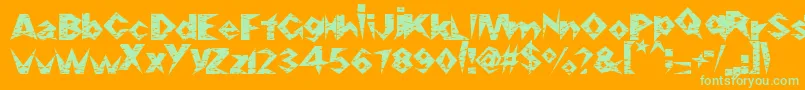 Razorslice Font – Green Fonts on Orange Background