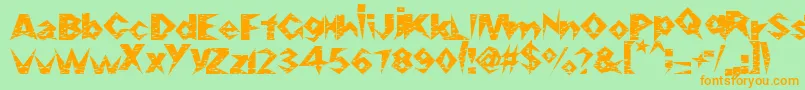 Razorslice Font – Orange Fonts on Green Background