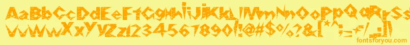 Razorslice Font – Orange Fonts on Yellow Background