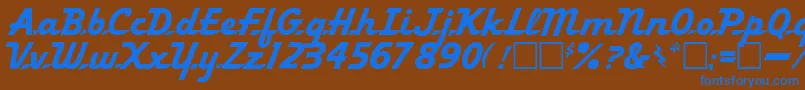 フォントLakeForest – 茶色の背景に青い文字