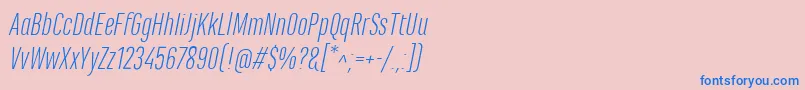 En savoir plus sur la police MarianinaCnFyLightItalic Police MarianinaCnFyLightItalic – polices bleues sur fond rose