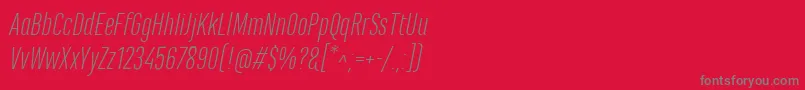 Fonte MarianinaCnFyLightItalic – fontes cinzas em um fundo vermelho