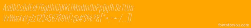 MarianinaCnFyLightItalic-fontti – vaaleanpunaiset fontit oranssilla taustalla
