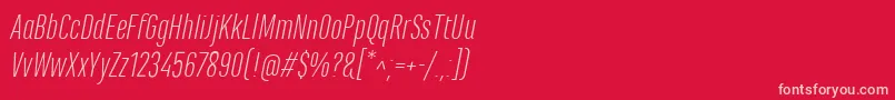 MarianinaCnFyLightItalic-Schriftart – Rosa Schriften auf rotem Hintergrund