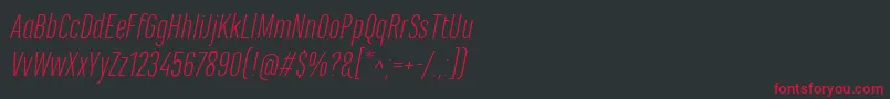MarianinaCnFyLightItalic Font – Red Fonts on Black Background
