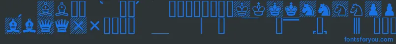 フォントCasefont – 黒い背景に青い文字