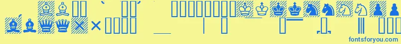 Casefont-fontti – siniset fontit keltaisella taustalla