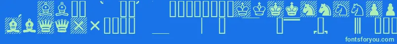 Casefont-Schriftart – Grüne Schriften auf blauem Hintergrund
