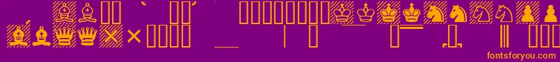 Casefont-Schriftart – Orangefarbene Schriften auf violettem Hintergrund