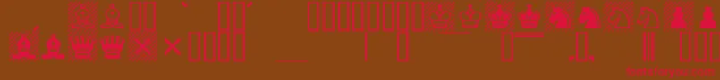 Casefont-Schriftart – Rote Schriften auf braunem Hintergrund