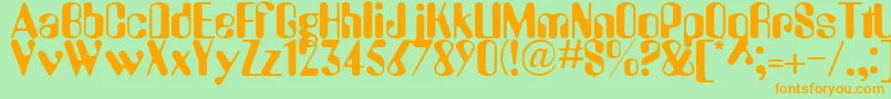 Alieneye Font – Orange Fonts on Green Background