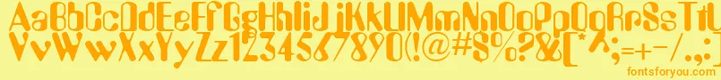 Alieneye Font – Orange Fonts on Yellow Background