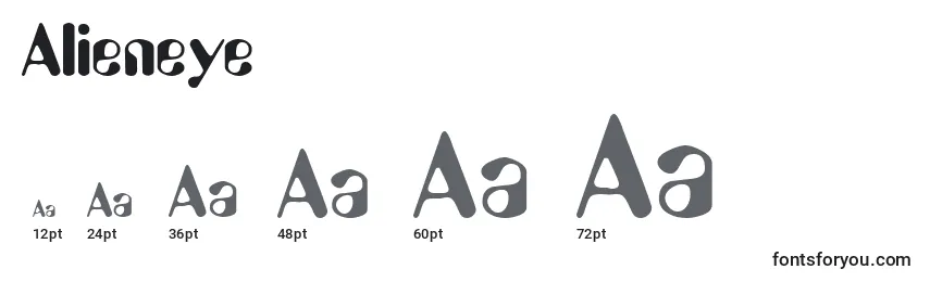 Размеры шрифта Alieneye