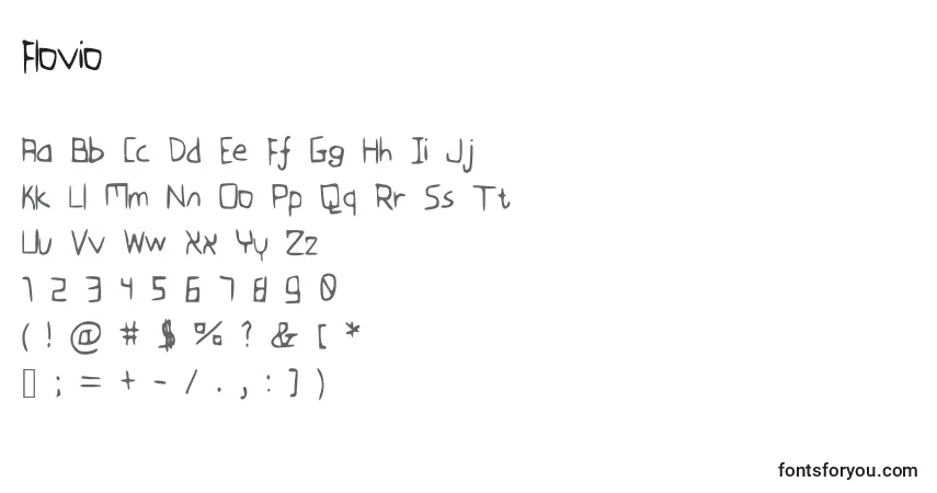 Schriftart Flovio – Alphabet, Zahlen, spezielle Symbole