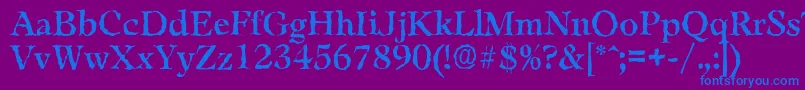 LeamingtonrandomRegular Font – Blue Fonts on Purple Background