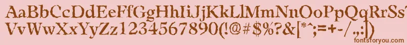 LeamingtonrandomRegular Font – Brown Fonts on Pink Background