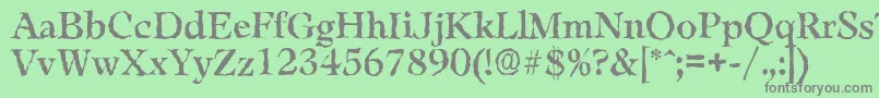 LeamingtonrandomRegular Font – Gray Fonts on Green Background