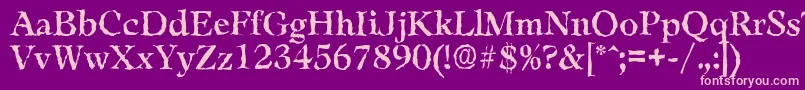 LeamingtonrandomRegular Font – Pink Fonts on Purple Background