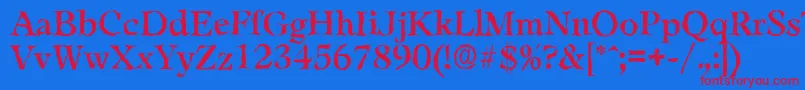 LeamingtonrandomRegular Font – Red Fonts on Blue Background