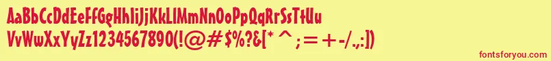 MisterEarlBt Font – Red Fonts on Yellow Background