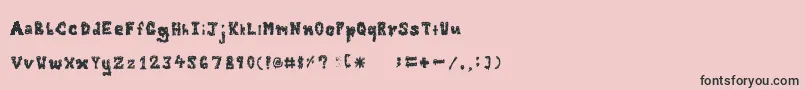 Zombieguts Font – Black Fonts on Pink Background