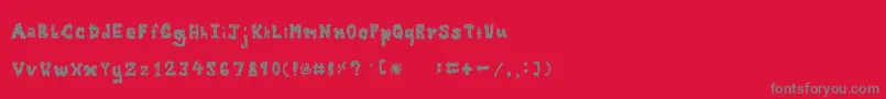 Zombieguts Font – Gray Fonts on Red Background