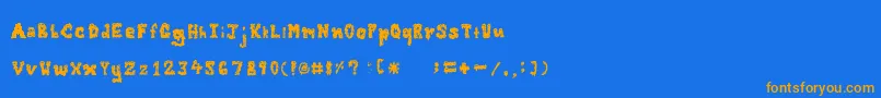 Zombieguts Font – Orange Fonts on Blue Background