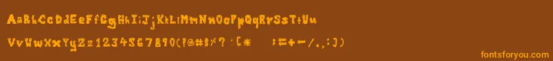 Zombieguts Font – Orange Fonts on Brown Background