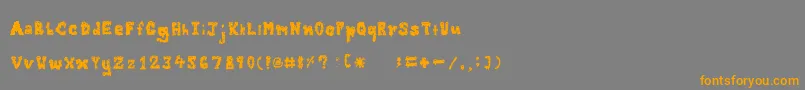 Zombieguts-Schriftart – Orangefarbene Schriften auf grauem Hintergrund