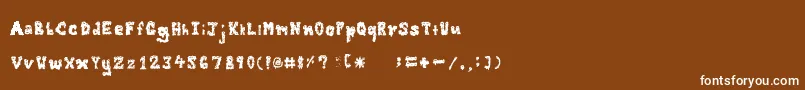 Zombieguts Font – White Fonts on Brown Background