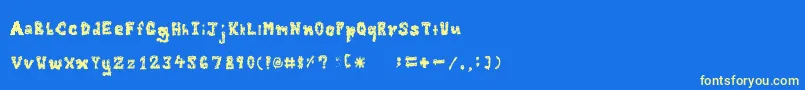 Zombieguts Font – Yellow Fonts on Blue Background