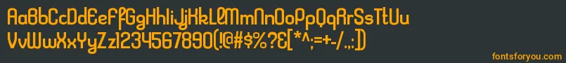 フォントKleptocracyrgRegular – 黒い背景にオレンジの文字