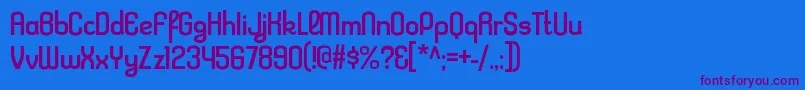 KleptocracyrgRegular-Schriftart – Violette Schriften auf blauem Hintergrund