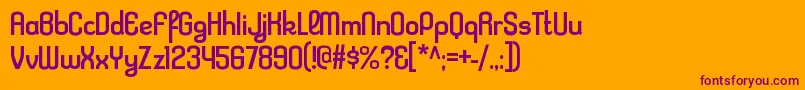 フォントKleptocracyrgRegular – オレンジの背景に紫のフォント