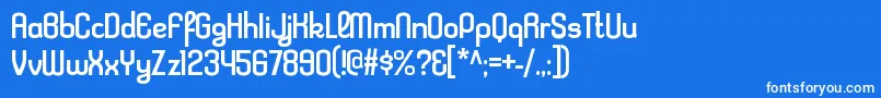 フォントKleptocracyrgRegular – 青い背景に白い文字