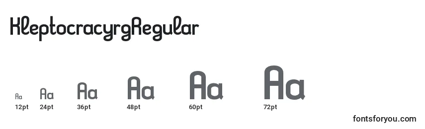 KleptocracyrgRegular Font Sizes
