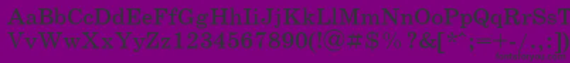 Czcionka SchoolbookCyrillic – czarne czcionki na fioletowym tle
