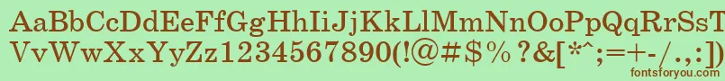 SchoolbookCyrillic Font – Brown Fonts on Green Background