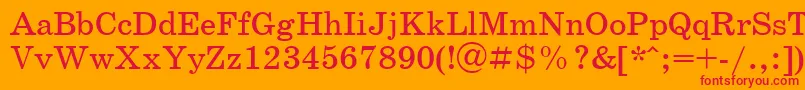 SchoolbookCyrillic-Schriftart – Rote Schriften auf orangefarbenem Hintergrund