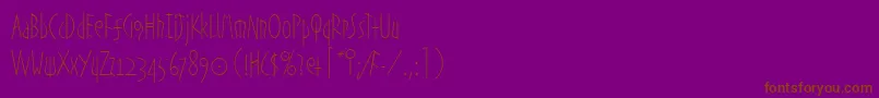 Weitere Informationen zur EtruscanLetPlain.1.0-Schriftart EtruscanLetPlain.1.0-Schriftart – Braune Schriften auf violettem Hintergrund