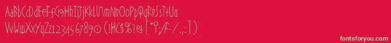 フォントEtruscanLetPlain.1.0 – 赤い背景に緑の文字