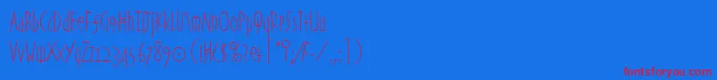 EtruscanLetPlain.1.0-Schriftart – Rote Schriften auf blauem Hintergrund