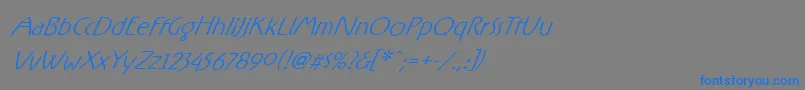 フォントRxfo – 灰色の背景に青い文字