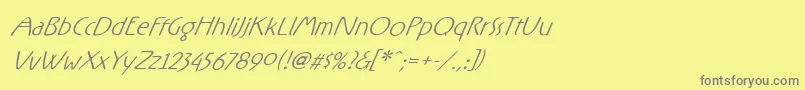 フォントRxfo – 黄色の背景に灰色の文字